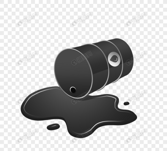 黑色石油原油金属桶图片