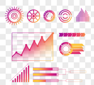 渐变趋势色信息图形商务抽象可视化图标高清图片