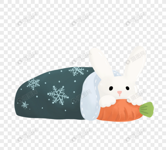 兔子在床上睡觉,吃胡萝卜图片