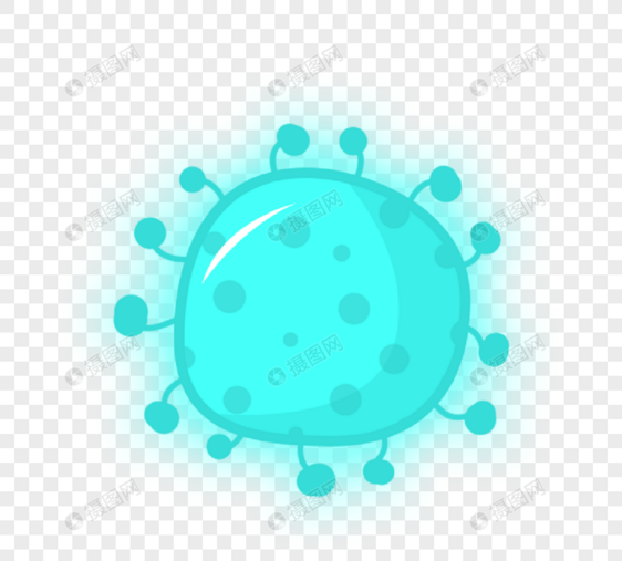蓝色病毒三维病毒图片