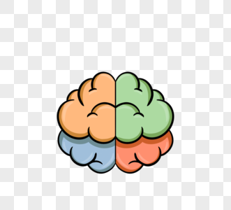 人大脑四色思考手绘图片