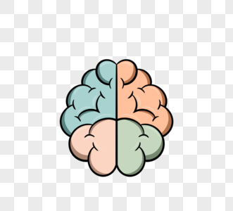 彩色大脑思考手绘脑子图片