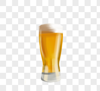 黄色啤酒机玻璃啤酒杯手绘插图图片