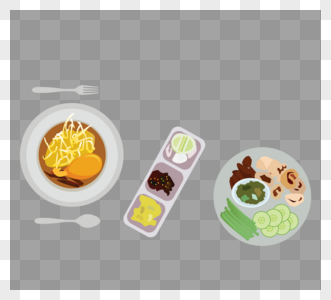 手绘食物食材中餐西餐PNG元素图片