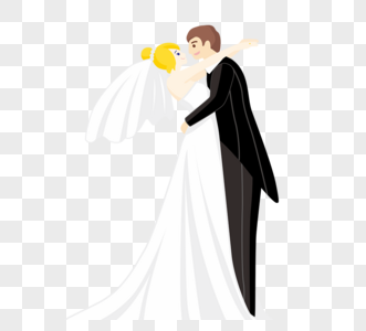 新婚夫妇在卡通婚礼中形象图片