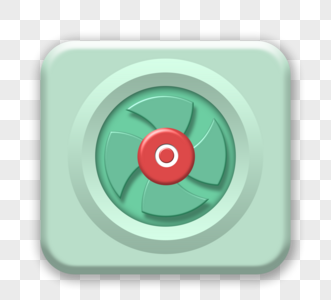 绿色3D风扇按钮图片