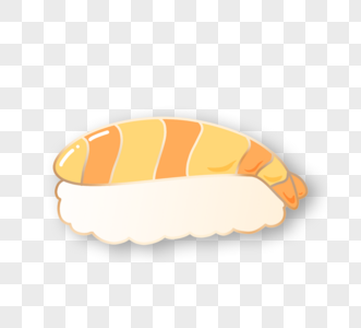 黄色寿司可爱徽章元素图片