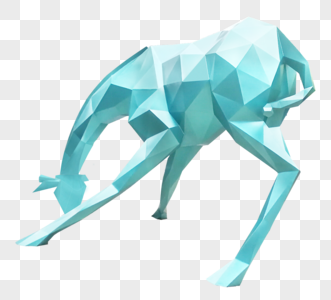 蓝色水晶风格长颈鹿图片