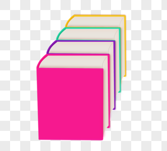 黄绿紫粉整齐排列书本图片