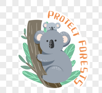 简约环境保护动物徽章图片