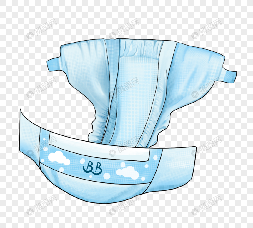 手绘宝宝婴儿尿布湿