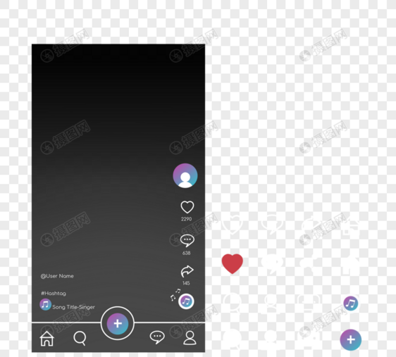 社交媒体抖音视频界面图标图片