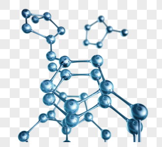多边形分子结构3d元素高清图片