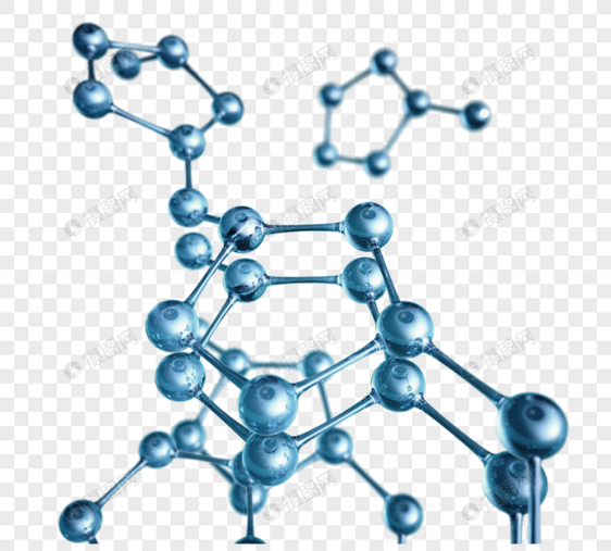 多边形分子结构3d元素图片