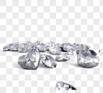爱心形状钻石3d元素图片