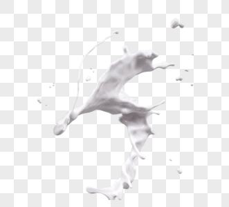 飞舞牛奶液体3d元素图片