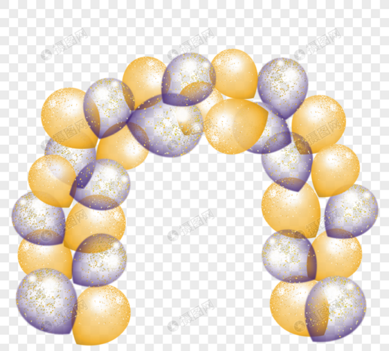 节日装饰拱门金粉气球图片