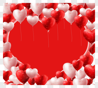 浪漫情人节心形气球设计元素图片
