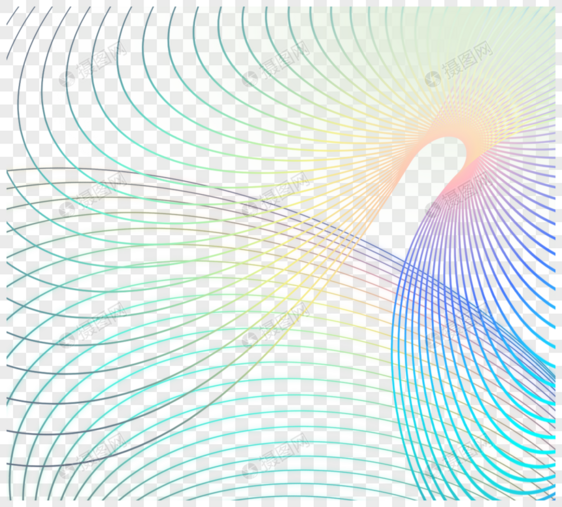 彩虹光晕波纹渐变元素图片