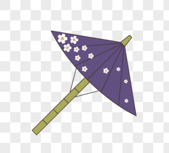 日本樱花和伞元素图片