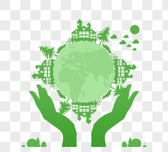 绿色地球日爱护家园元素图片