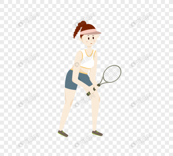 网球运动员形象元素图片