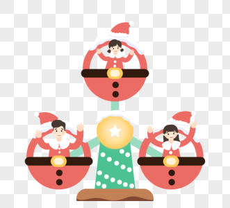 铺平圣诞节礼物红色响铃轮子例证图片