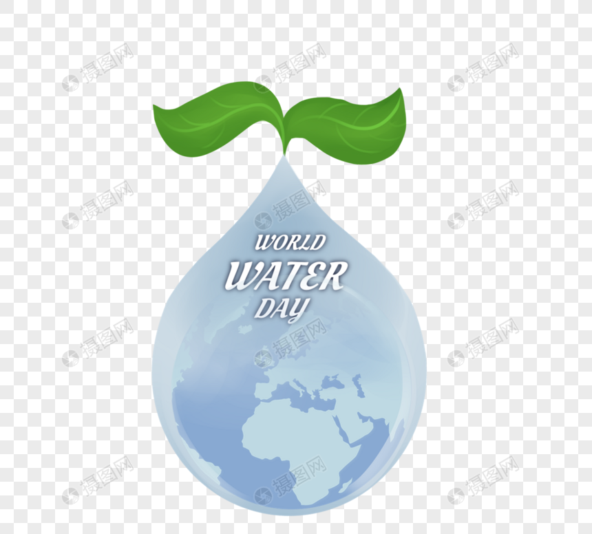 手绘水滴世界水日公益宣传图片