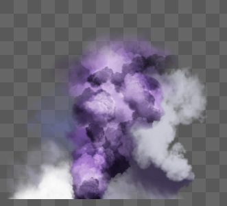 手绘紫色烟雾飘绕图片