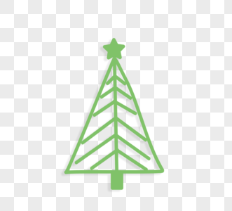 圣诞装饰绿线画圣诞树图片