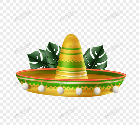 五月节墨西哥传统节日立体帽子图片