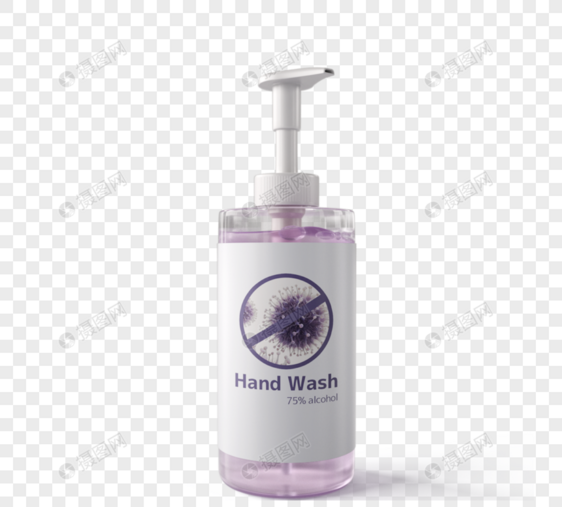 洗漱用品紫色洗手液清洁消毒图片