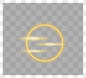 圆形黄色光效光圈图片