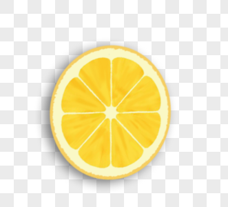 切开柠檬手绘柠檬图片