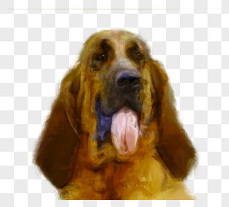 黄色吐舌头西施犬元素图片