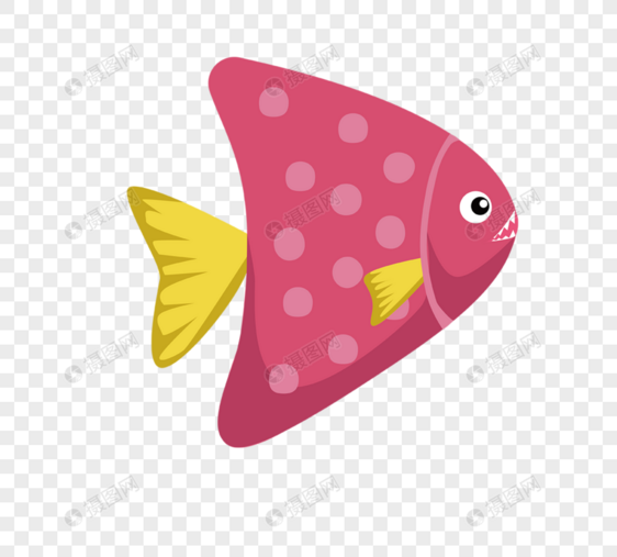 日本立体拼色手绘风格鱼图片