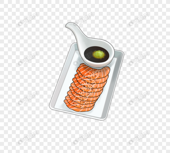 日本生鱼片浸在生鱼片中图片