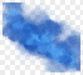 蓝色系创意感手绘烟雾图片