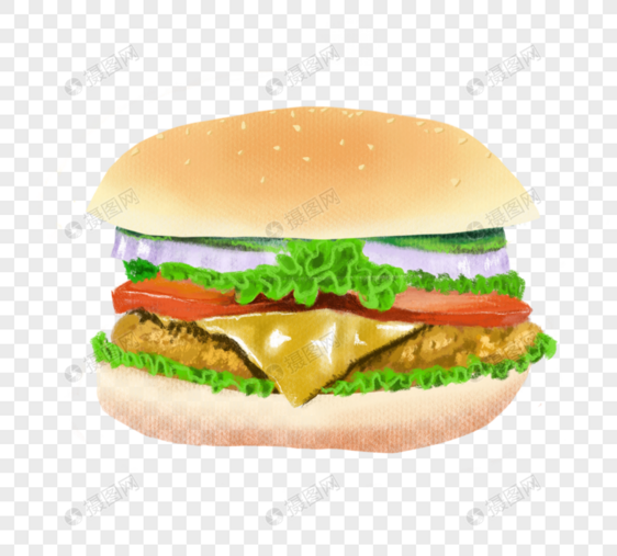 快餐汉堡包手绘图片