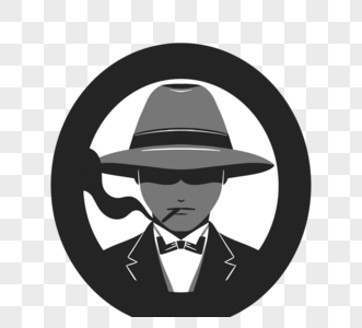 简约黑手党派男人元素图片素材