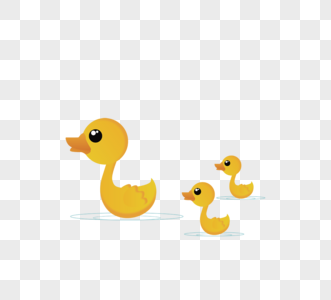 矢量扁平卡通可爱黄色鸭子高清图片