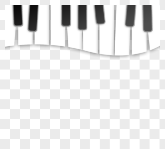 剪纸风格简单立体钢琴键图片