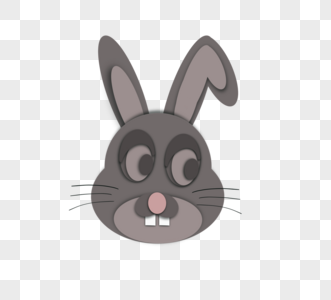 剪纸立体兔子头像图片