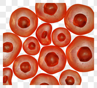 红色3d立体细胞元素图片