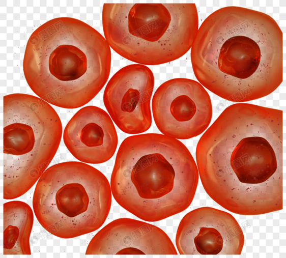 红色3d立体细胞元素图片