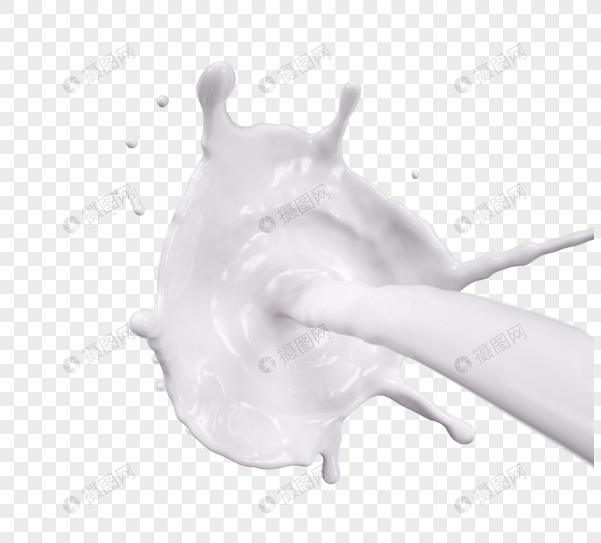倾倒牛奶液体3d元素