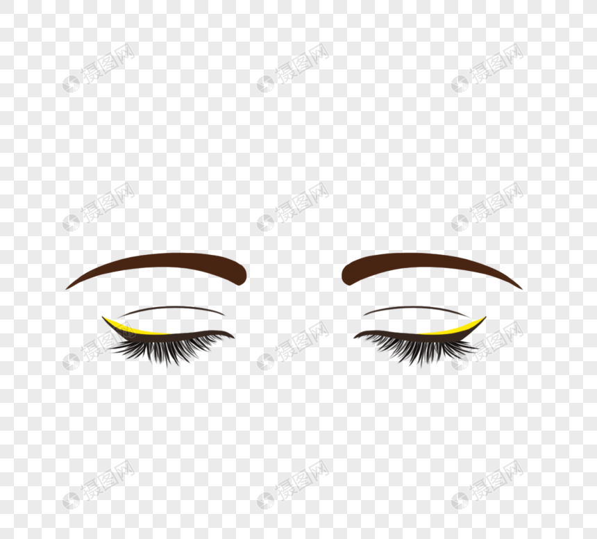 手绘睫毛眉毛元素素材下载 正版素材 摄图网