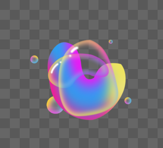 渐变抽象透明气泡孟菲斯元素图片