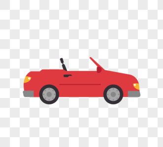 汽车红色扁平简约创意元素高清图片