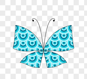 蝴蝶蓝色花纹矢量创意元素图片